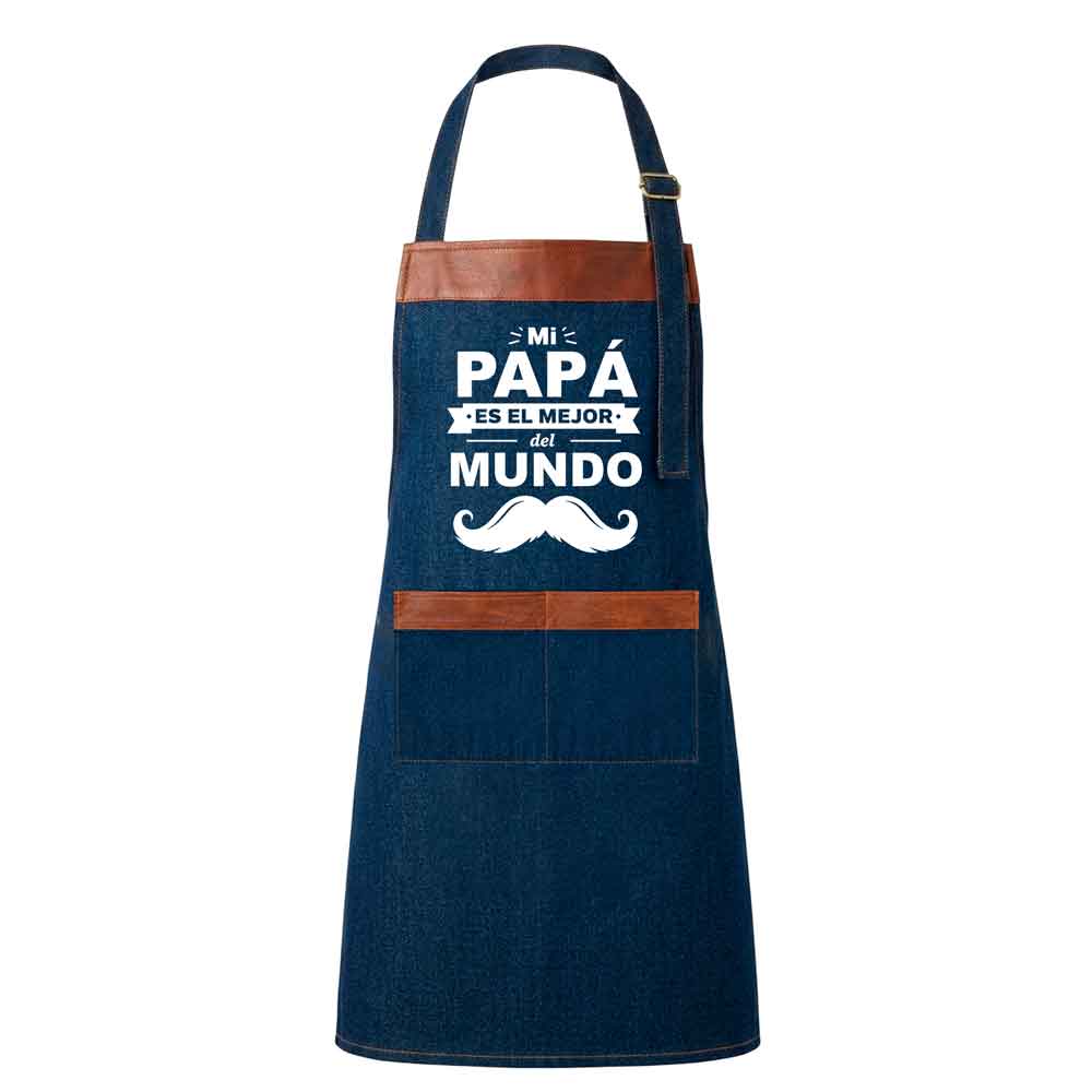Delantal Parrillero de Mezclilla - "Mi papá es el mejor del mundo"