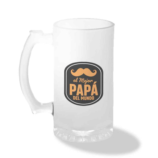 Shopero de Vidrio Empavonado - "El mejor Papá del Mundo" (Diseño 1)