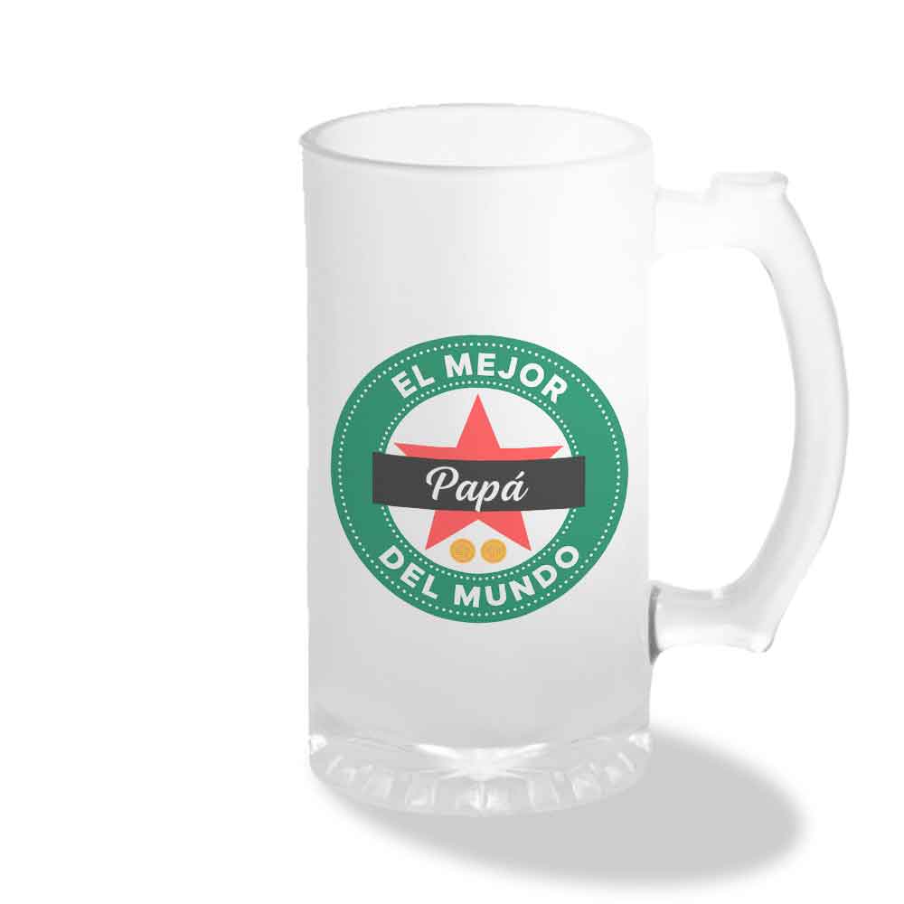 Shopero de Vidrio Empavonado - "El mejor Papá del Mundo" (Diseño 2)