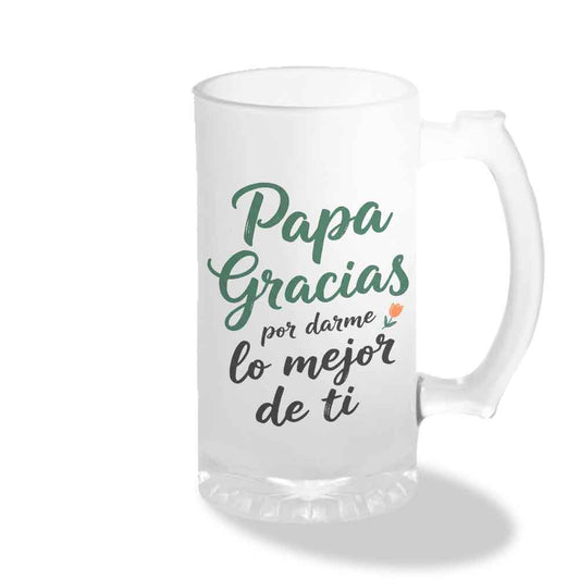 Shopero de Vidrio Empavonado - "Papá gracias por darme lo mejor de ti"