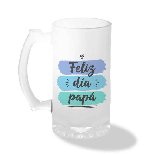 Shopero de Vidrio Empavonado - "Feliz día Papá"