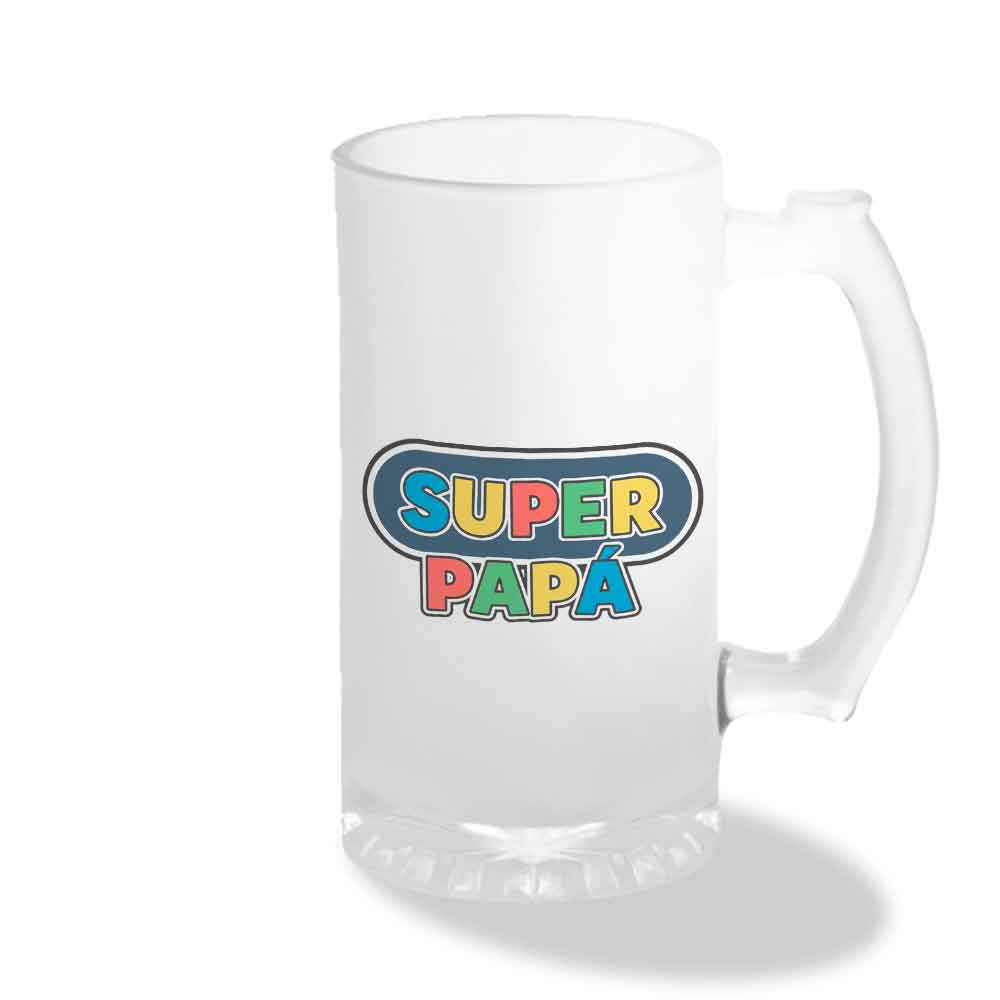 Shopero de Vidrio Empavonado - "SÚPER PAPÁ" (Diseño 2)