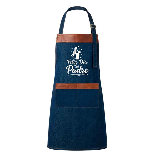 Delantal Parrillero de Mezclilla - "Feliz Día del Padre" (Diseño 1)