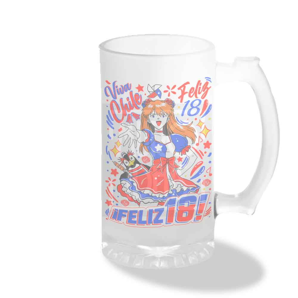Vaso Shopero de Asuka Fiestas Patrias | Evangelion | 470 ml