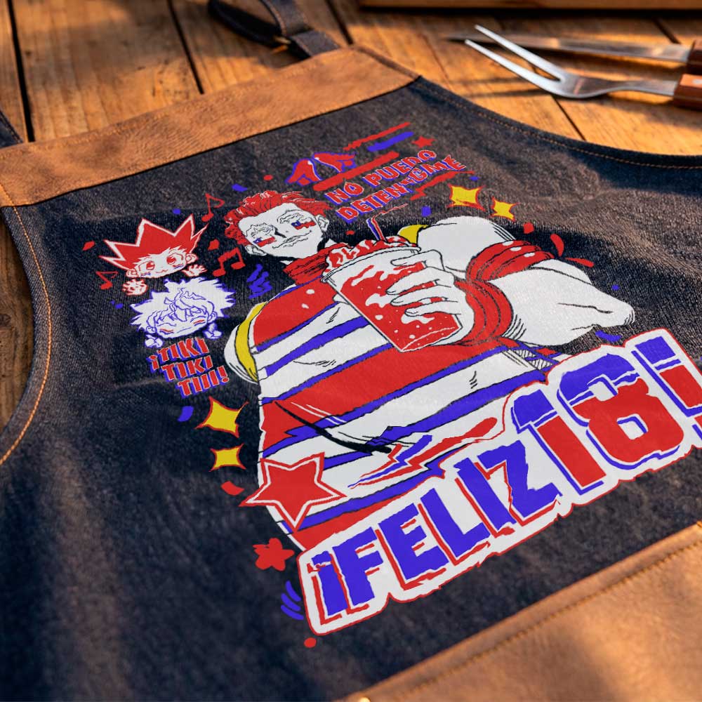Delantal parrillero Hisoka Hunter x Hunter Fiestas Patrias exclusivo de Muroideas