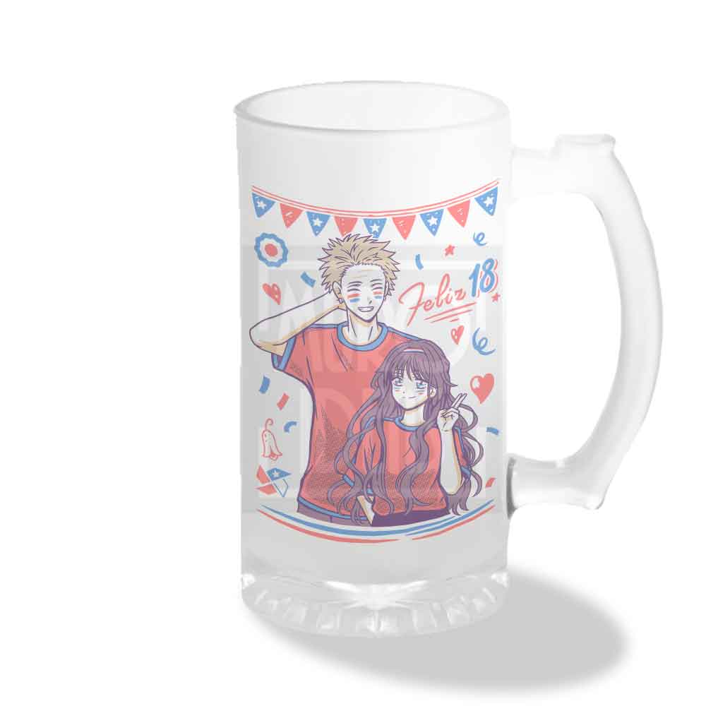 Vaso Shopero Kaoru y Tohru Fiestas Patrias | Fruits Basket | 470 ml