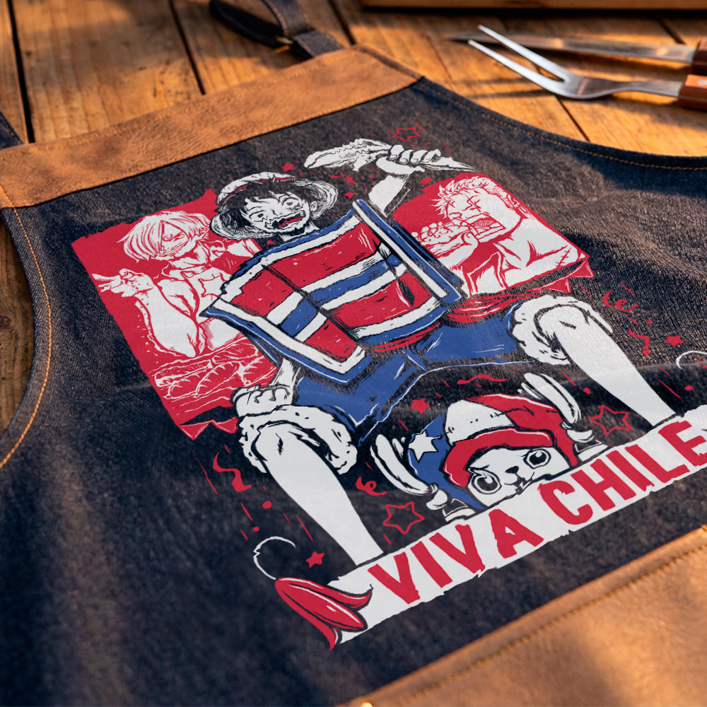Delantal parrillero Monkey D. Luffy One Piece Fiestas Patrias exclusivo de Muroideas