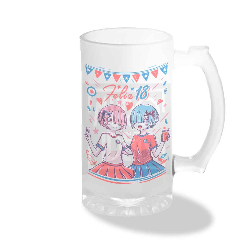 Vaso Shopero Rem y Ram Fiestas Patrias | Re:Zero | 470 ml