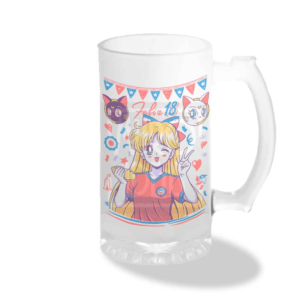 Vaso Shopero Sailor Venus Fiestas Patrias | Sailor Moon | 470 ml