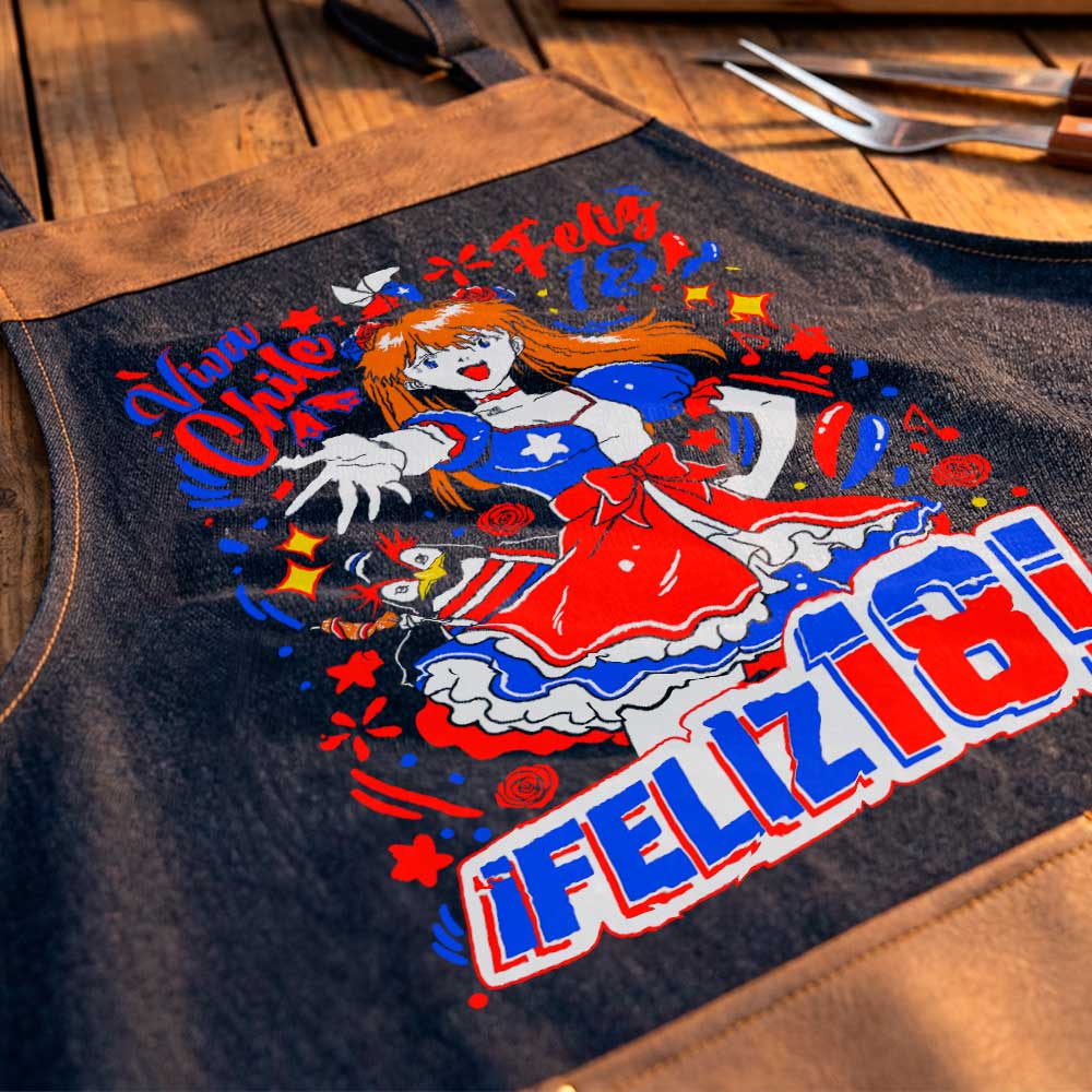 Delantal parrillero Asuka Langley Evangelion