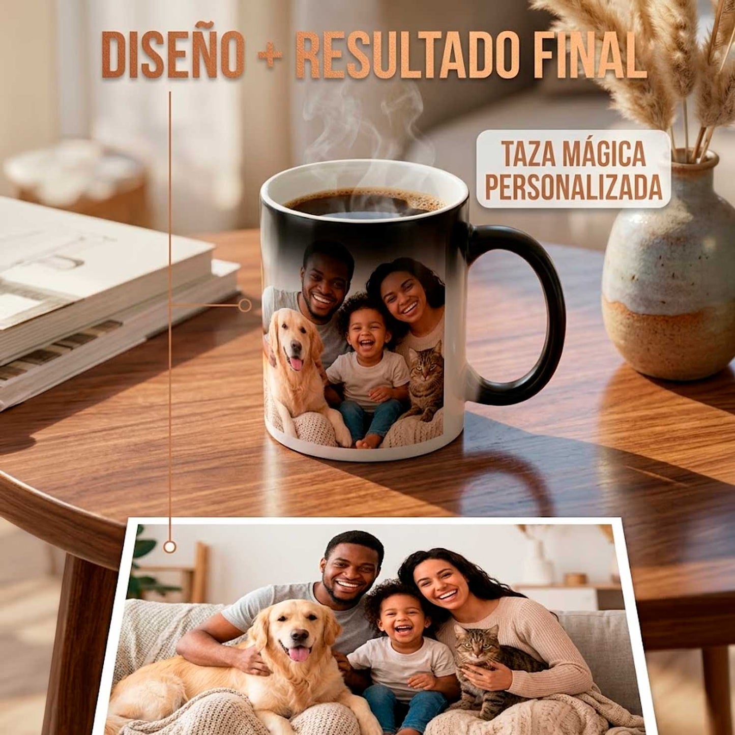 Taza Mágica Personalizada 11 oz - Cambio de Color con Calor | MUROIDEAS