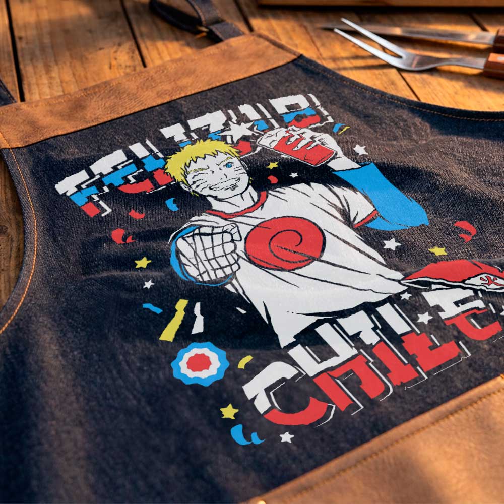 Delantal parrillero Naruto Uzumaki Naruto Shippuden Fiestas Patrias exclusivo de Muroideas