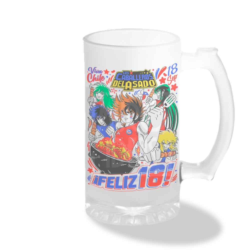 Vaso Shopero Saint Seiya Fiestas Patrias | Los Caballeros del Zodiaco | 470 ml